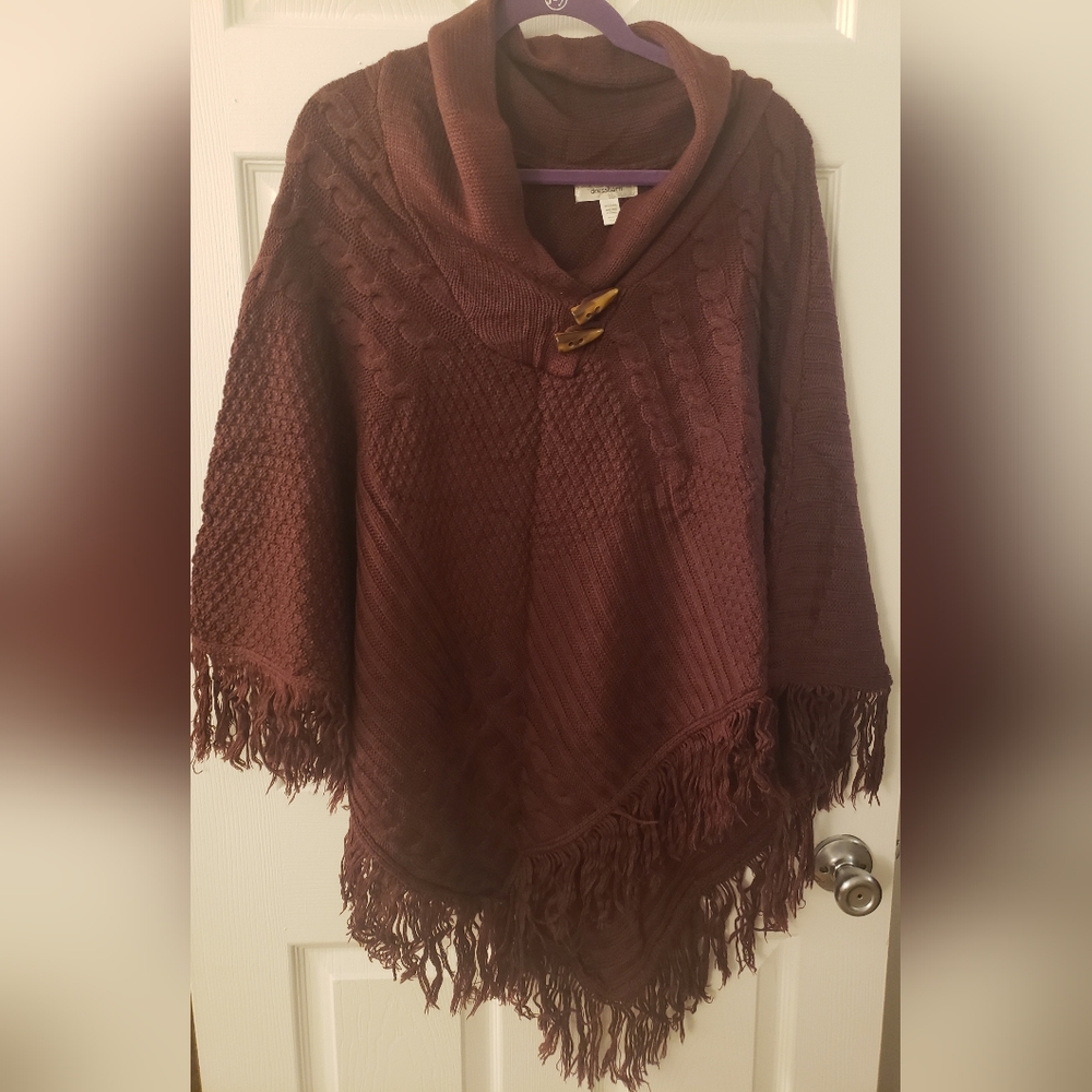 Burgundy sweater/shall